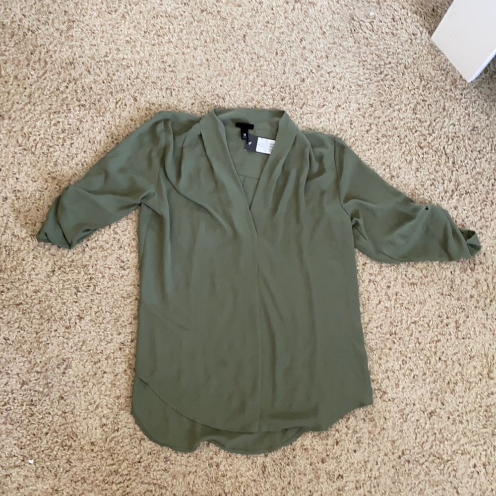 MWT olive green blouse